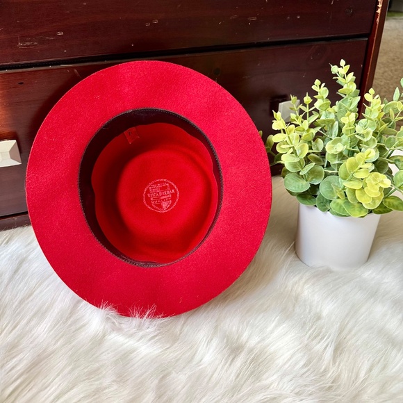 Utica Duxbak Wool Felt Fedora Red Hat Made in USA 7 1/4 Vintage Outdoor - Picture 4 of 9